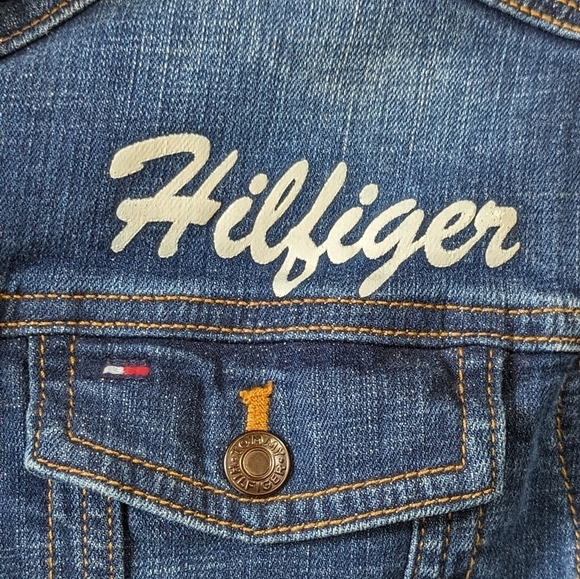 TOMMY HILFIGER l  Jean Jacket, Snap Buttons, Size L - Picture 5 of 12
